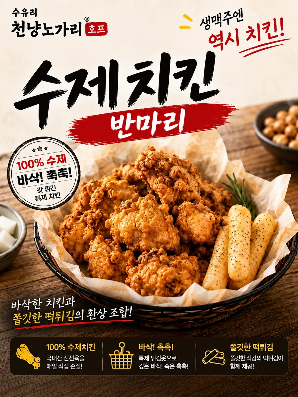 수제치킨 반마리